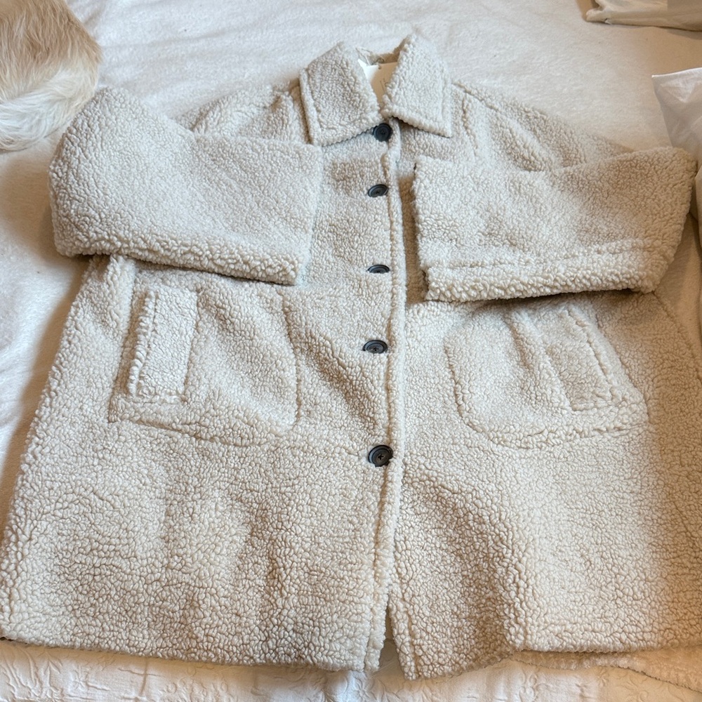THE GREAT. Off-White Teddy Jacket